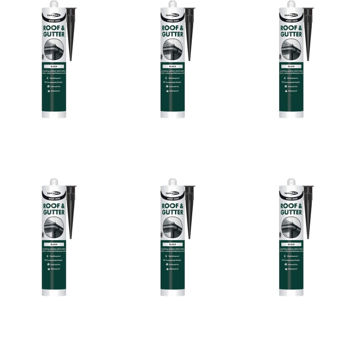 Bond It Roof-Mate Roof & Gutter Sealant Black 310ml - Pack of 6