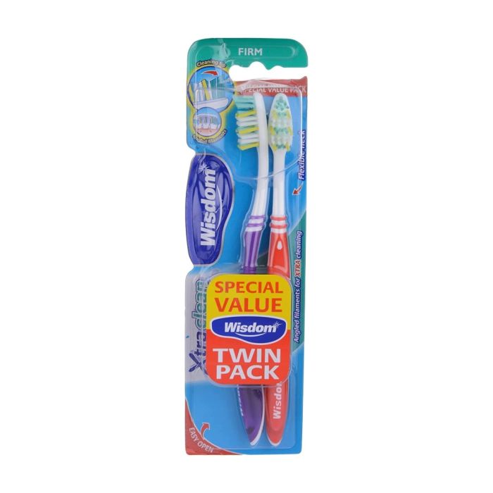 Wisdom Xtra Clean Firm Toothbrush Twin Pack
