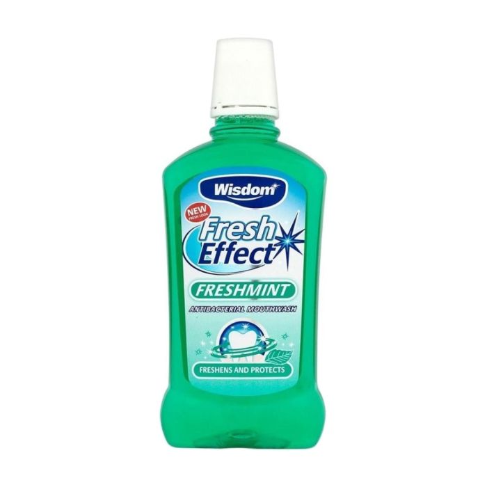 Wisdom Fresh Effect Freshmint Antibacterial Mouthwash 500 ML