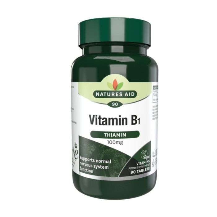 Natures Aid Vitamin B1 Thiamin 100mg Vegan 90 Tablets