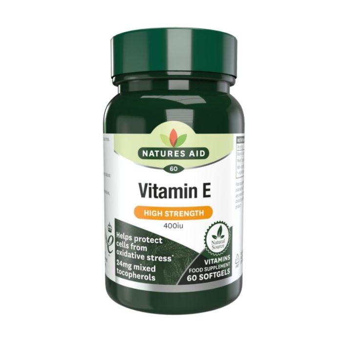 Natures Aid Vitamin E High Strength 400IU 60 Softgels