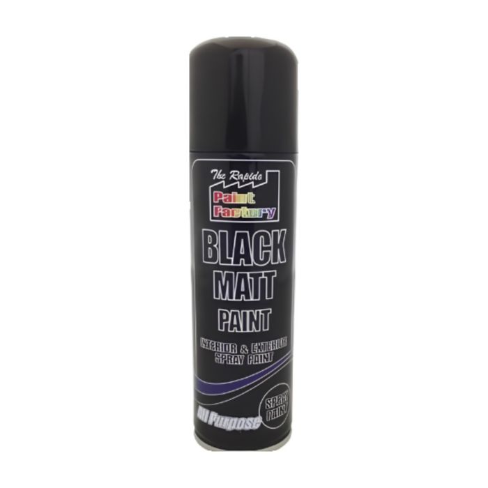 Paint Factory Black Matt Interior & Exterior Spray Paint 250ML