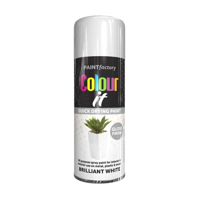 Paint Factory Colour It Brilliant White Gloss Spray Paint 400ml