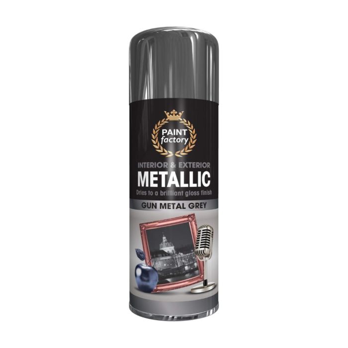 Paint Factory Metallic Gunmetal Grey Spray Paint 400ml