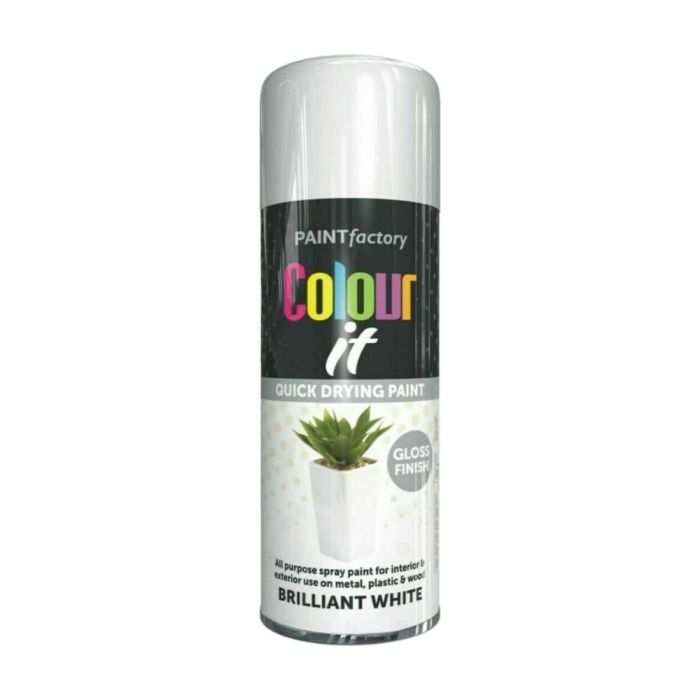 Paint Factory White Gloss Spray Paint Interior & Exterior 250ml       