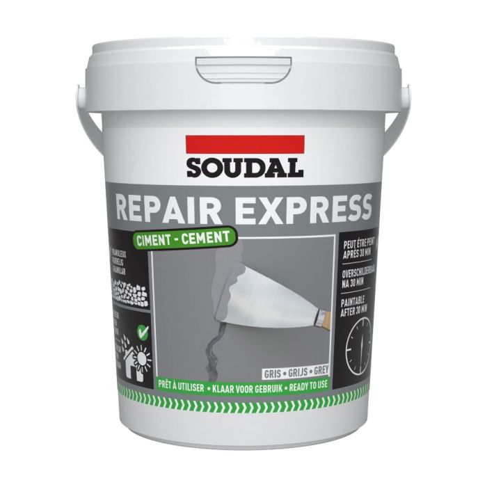 Soudal Repair Mortar Cement Ready Mix Filler Grey 900ml