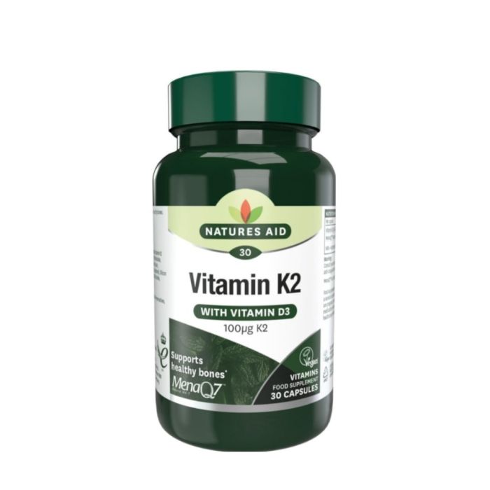 Natures Aid Vitamin K2 100µg with Vitamin D3 30 Capsules 