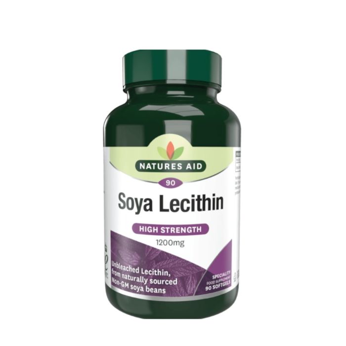 Natures Aid Soya Lecithin High Strength 1200mg 90 Softgels 