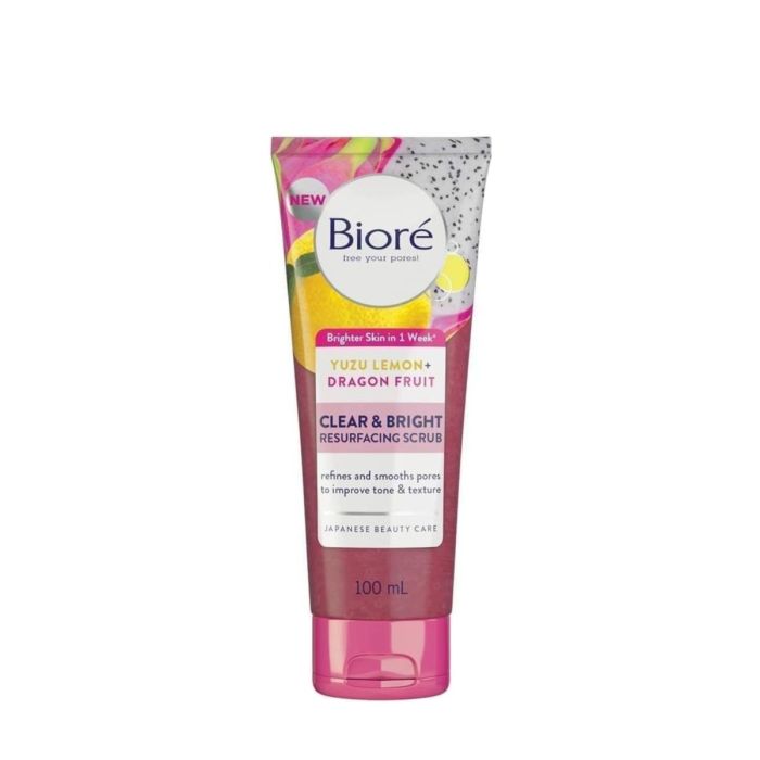 Biore Clear & Bright Yuzu Lemon + Dragon Fruit Scrub 100ml