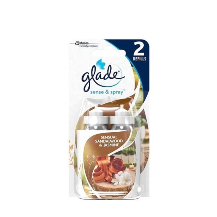 Glade Sense & Spray Twin Pack Sensual Sandalwood & Jasmine Refills, 2 x 18ml
