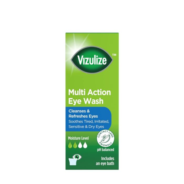 Vizulize Multi Action Eye Wash Cleanses and Refreshes Eyes 300ml
