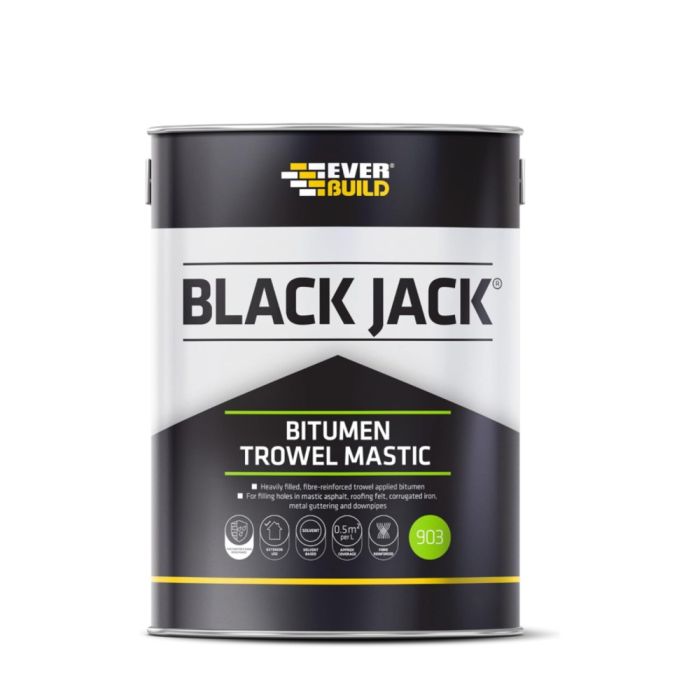 Everbuild Black Jack 903 Bitumen Trowel Mastic 1 Litre