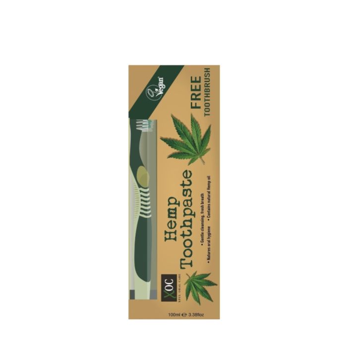 Xpel Oral Care Hemp Fresh Breath Toothpaste 100ml With Free ToothBrush 