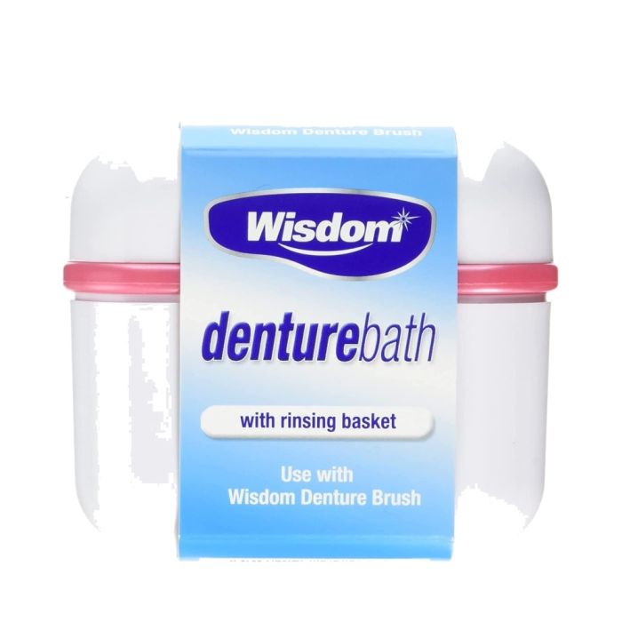 Wisdom Dentures Bath Bowl Holder White With Rising Basket
