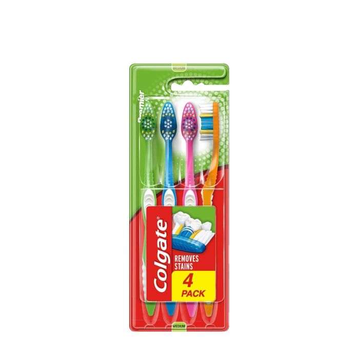 Colgate Premier Clean Medium Tooth Brush 4 Pack 