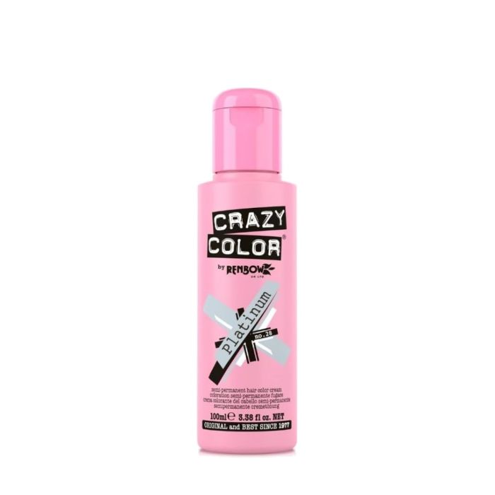 Crazy Color 28 Metallic Platinum Semi-Permanent Hair Color Cream 100ml