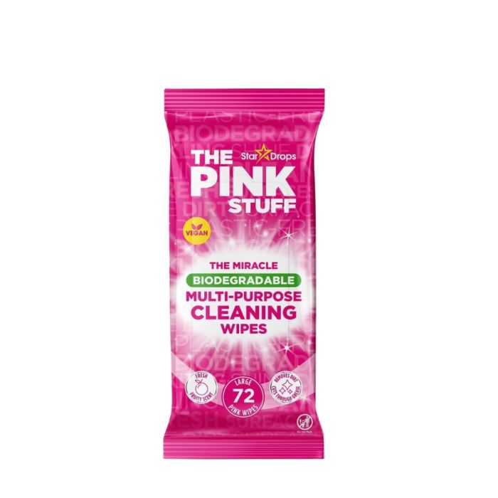The Pink Stuff Multi-Purpose Cleaning Wipes, 72 Biodegradable Wipes
