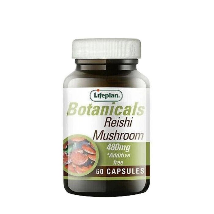 Lifeplan Botanicals Reishi Mushroom 480mg Additive Free 60 Capsules
