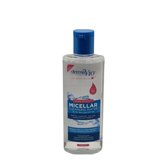 Derma V10 Micellar Cleansing Water Removes Makeup & Cleanses Skin 200ml
