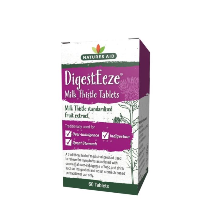 Natures Aid DigestEeze Milk Thistle for Indigestion 60 Tablets 