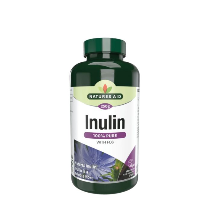 Natures Aid Inulin Powder 100% Pure with FOS Vegan 250g 
