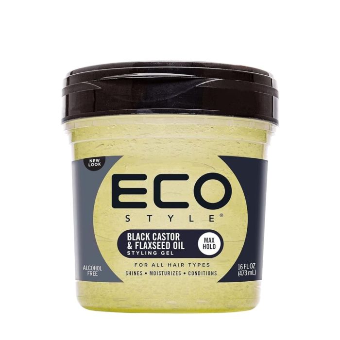 Eco Style Black Castor And Flax Seed Oil Hair Gel 473ml