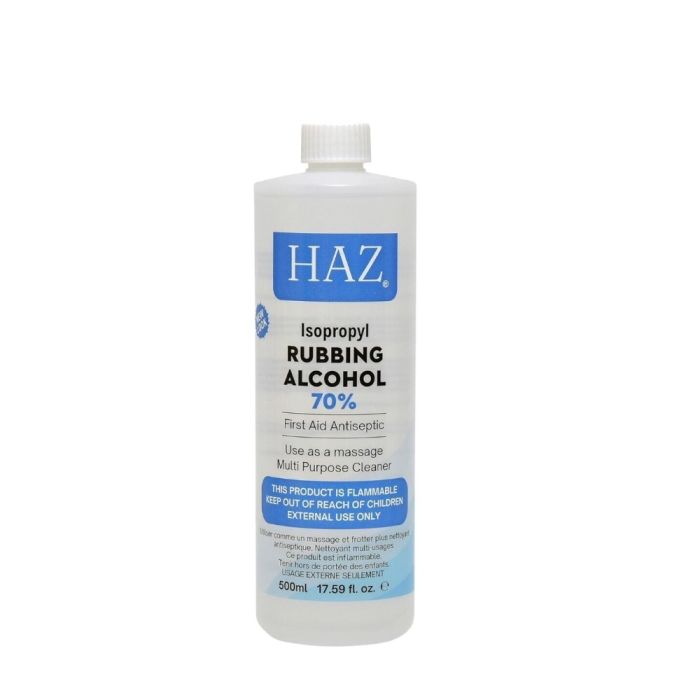 HAZ Isopropyl 70% Rubbing Alcohol First Aid Antiseptic Cleanser 500ml