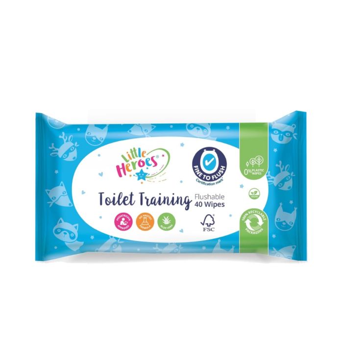 Little Heroes Toilet Training Flushable Baby Wipes 40 Wipes
