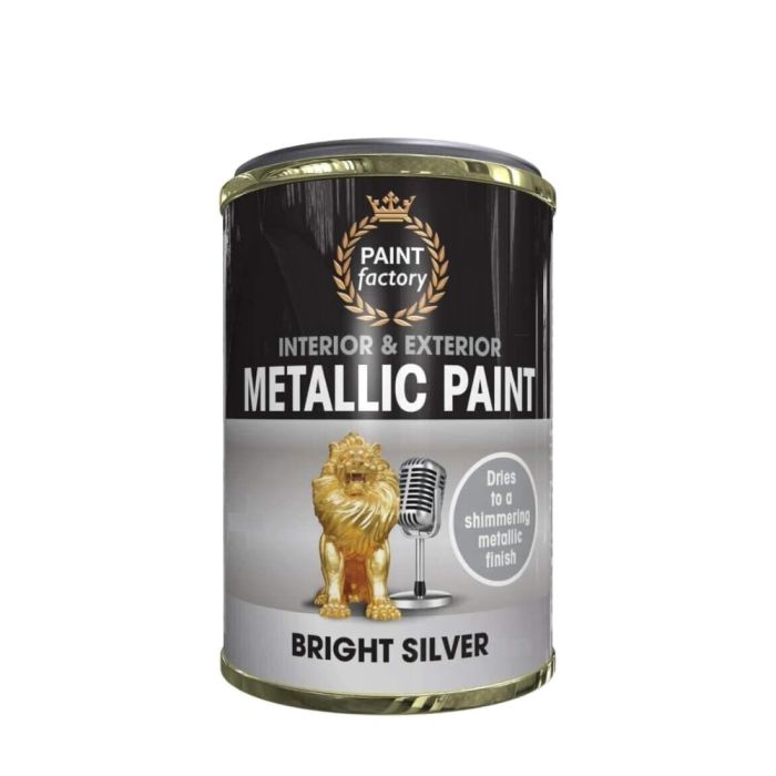 Paint Factory Metallic Paint Interior & Exterior Bright Silver 300ml

