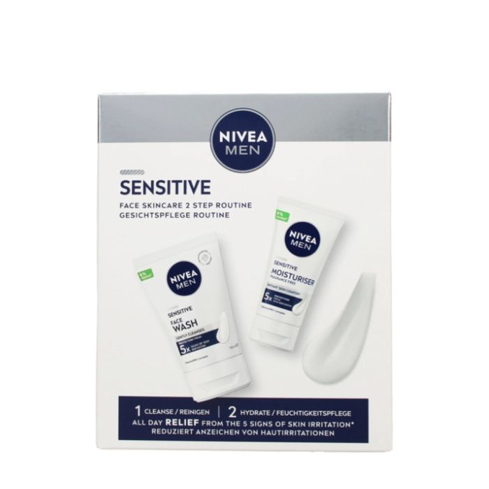 Nivea Men Sensitive Face Skincare Gift Set Face Wash & Moisturiser 2 Piece set