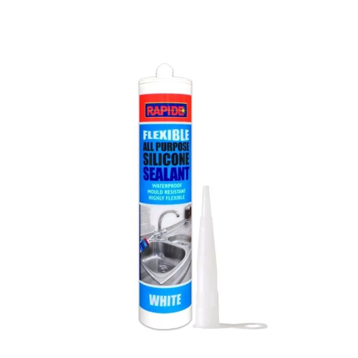 Rapide All-Purpose Flexible Silicone Sealant Cartridge White 260ml