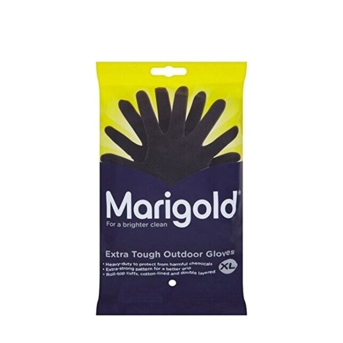 Marigold Extra Tough Outdoor Cleaning Rubber Gloves Extra Large Black