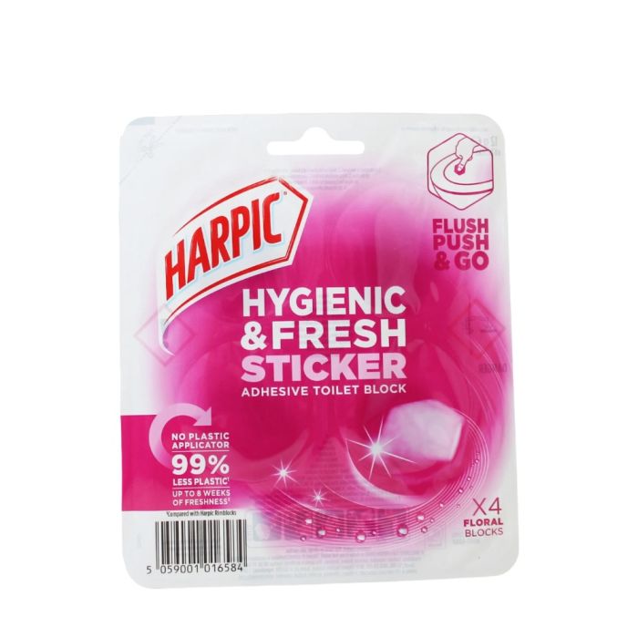 Harpic Hygienic Fresh Sticker Floral 4 Adhesive Toilet Blocks