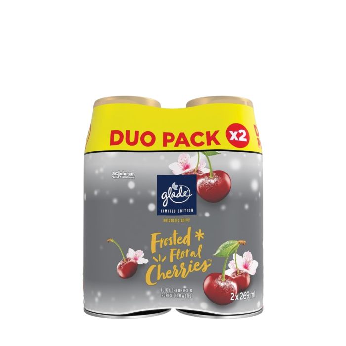 Glade Automatic Air Freshener Spray Frosted Floral Cherries twin refill 2 x 269ml
