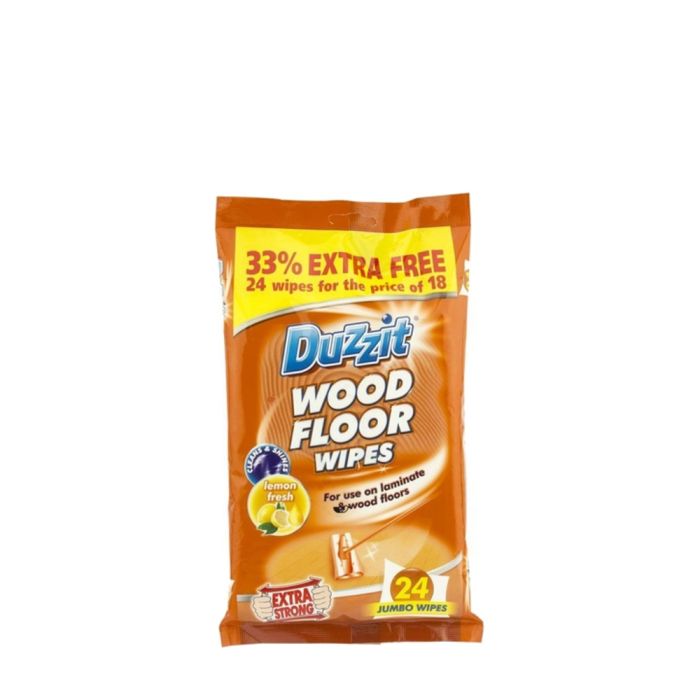 Duzzit Wood Floor Wipes Fresh Lemon 24 Wipes