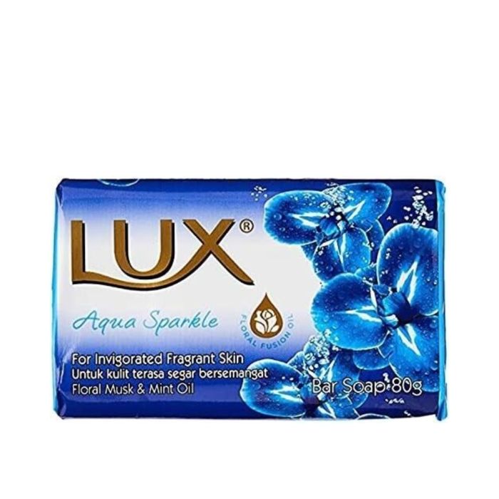 Lux Aqua Sparkle Fragrant Soap Bars with Floral Musk & Mint Oil 80g