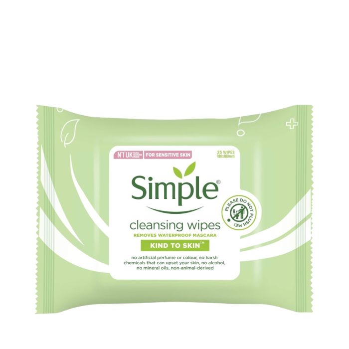 Simple Kind to Skin Cleansing Wipes Sensitive Skin 25 Wipes