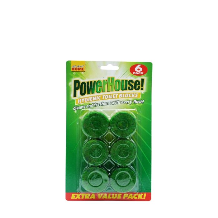 Powerhouse Hygienic Toilet Cleans with Every Flush 6 Blocks Pack