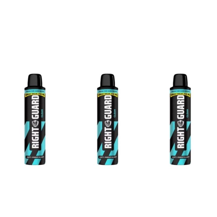 Right Guard Total Defence 5 Clean Anti-Perspirant Deodorant 250ml - Pack of 3