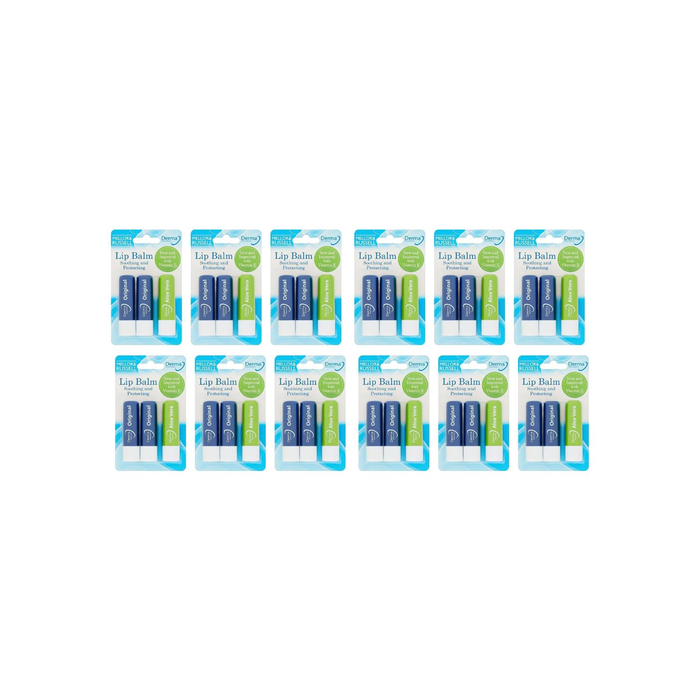 Derma Intensive Lip Balm Mega Value Pack for Hydrated Lips 3 Balms