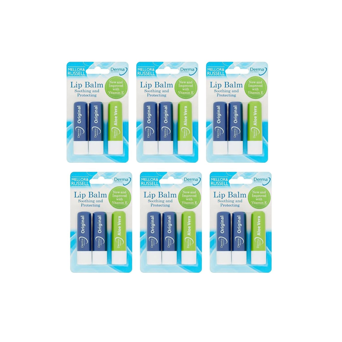 Derma Intensive Lip Balm Mega Value Pack for Hydrated Lips 3 Balms