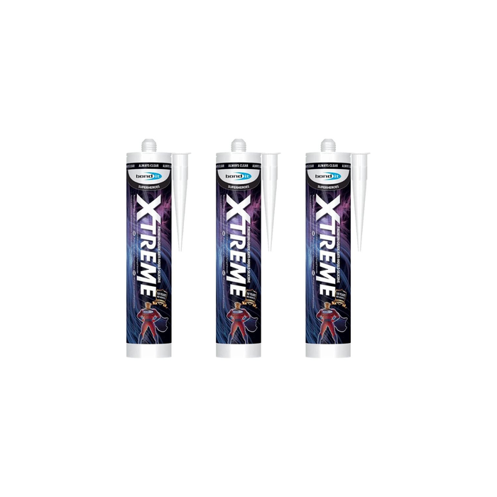 Bond It Xtreme Anti Mould Premium Grade Silicone 310ml - Pack of 3