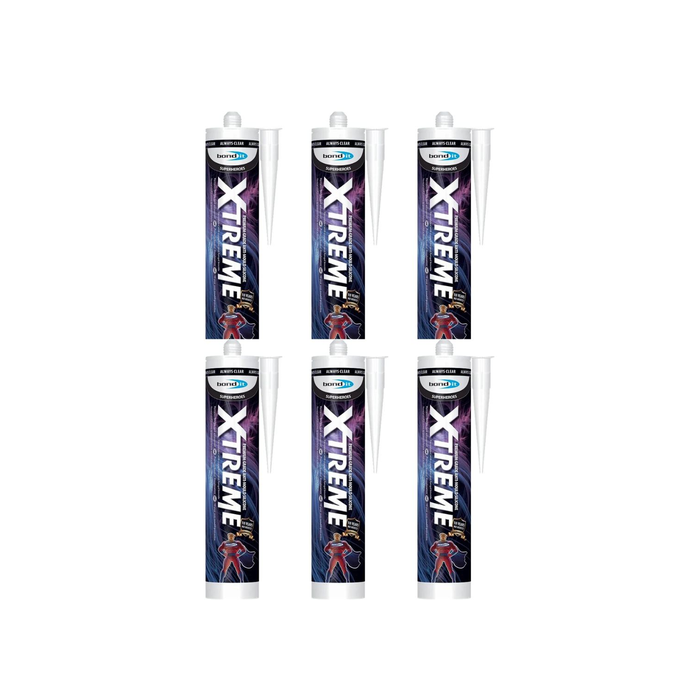Bond It Superheroes Xtreme Anti Mould Premium Grade Silicone 310ml - Pack of 6