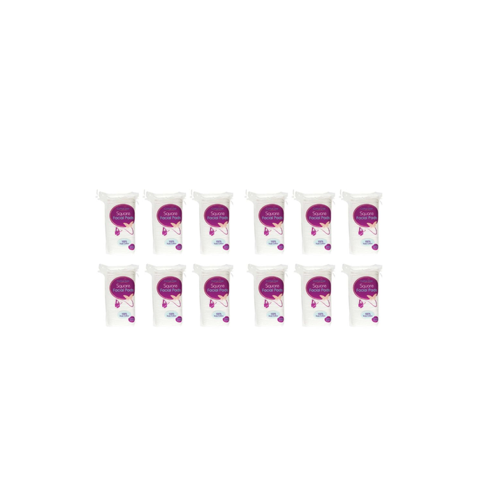 Cotton Tree Square Facial Pads 100% Pure Cotton 40 Pads for Gentle Care - Pack of 12