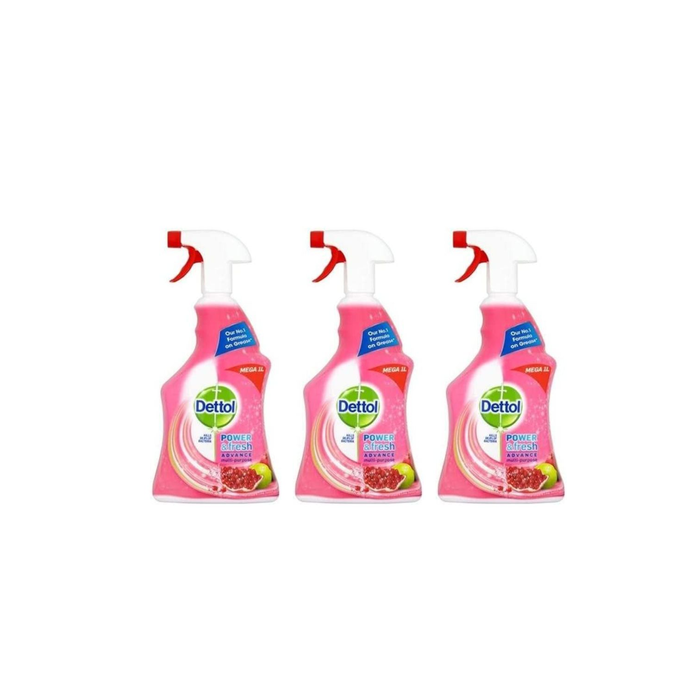 Dettol Power & Fresh Pomegranate Antibacterial Multi Purpose Spray 1 Litre - Pack of 3