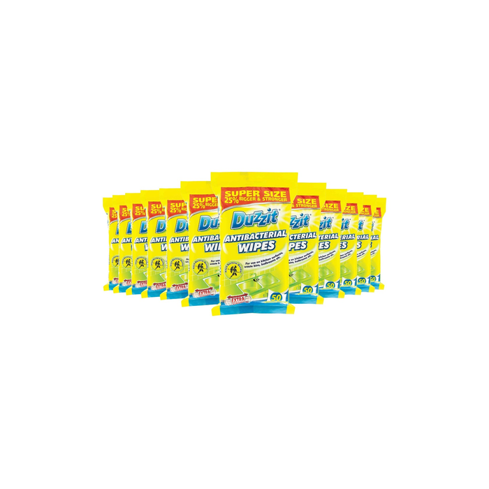 Duzzit Antibacterial Wipes - 50 Wipes - Pack of 12