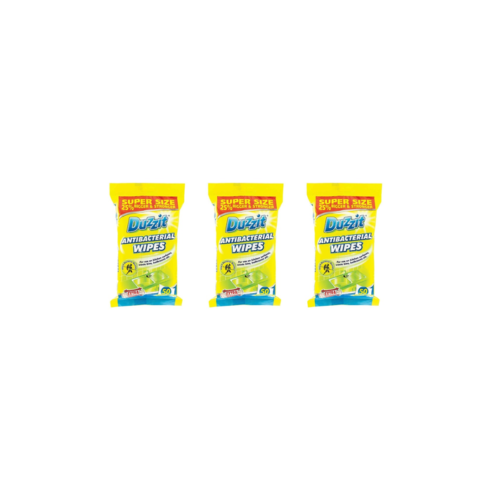 Duzzit Antibacterial Wipes - 50 Wipes - Pack of 3