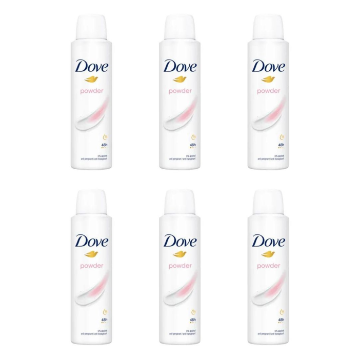 DOVE ANTIPERSPIRANT DEODORANT POWDER WOMEN 150ML - Pack of 6