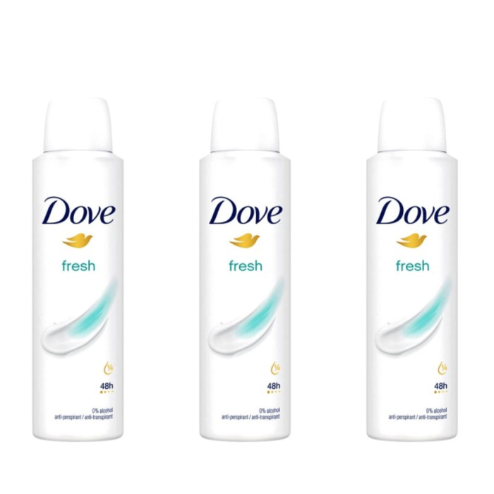 Dove Fresh Anti-perspirant Deodorant Spray 150ml - Pack of 3