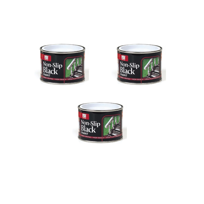 151 Coatings Non-Slip Black Paint Tin 180ML - Pack of 3